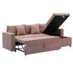 Corner sofa-bed reversible Lilian fabric rotten apple 225x148x81cm - Image 6