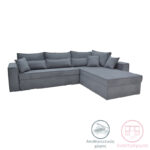 Corner reversible sofa Venzie  grey color fabric 283x214x83cm