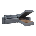 Corner reversible sofa Venzie  grey color fabric 283x214x83cm - Image 4