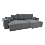 Corner reversible sofa-bed Kerbian  dark grey color fabric 273x162x92cm - Image 4