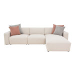 Corner reversible sofa Manimy cream color fabric 285x186x95cm - Image 2