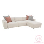 Corner reversible sofa Manimy cream color fabric 285x186x95cm
