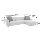 Corner reversible sofa Manimy cream color fabric 285x186x95cm - Image 6