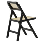 Yoko folding chair beige pvc rattan-black leg - Слика 2