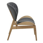 Relax armchair Udalle solid wood walnut-pu black 77x70x82cm - Image 3