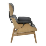 Relax armchair Mirto solid wood walnut-PU black 80x80x96.5cm - Слика 3