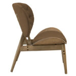 Relax armchair Udalle solid walnut wood-brown fabric 77x70x82cm - Слика 4