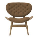 Relax armchair Udalle solid walnut wood-brown fabric 77x70x82cm - Слика 5