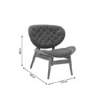 Relax armchair Udalle solid walnut wood-brown fabric 77x70x82cm - Слика 6