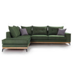 Corner sofa Luxury II right corner cypress-carbon fabric 290x235x95cm - Image 3