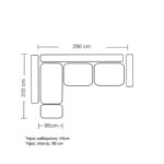 Corner sofa Luxury II right corner cypress-carbon fabric 290x235x95cm - Image 5