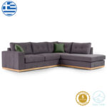 Corner sofa Boston left corner fabric dark grey-dark green 280x225x90cm