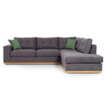 Corner sofa Boston left corner fabric dark grey-dark green 280x225x90cm - Image 3