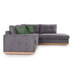 Corner sofa Boston left corner fabric dark grey-dark green 280x225x90cm - Image 4