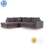 Corner sofa Boston right corner anthracite-cypress fabric 280x225x90cm