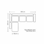 Corner sofa Boston right corner anthracite-cypress fabric 280x225x90cm - Image 5