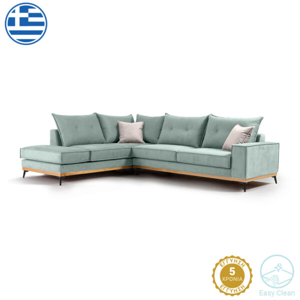 Аголна гарнитура Луксузна II десна аголна ткаенина сиел-крем 290x235x95 см