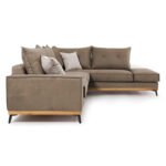 Corner sofa Luxury II left corner fabric mocha-cream 290x235x95cm - Image 3