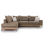 Corner sofa Luxury II right corner fabric mocha-cream 290x235x95cm - Image 2