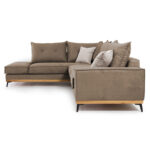 Corner sofa Luxury II right corner fabric mocha-cream 290x235x95cm - Image 3