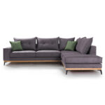 Corner sofa Luxury II left corner fabric dark grey-dark green 290x235x95cm - Слика 2