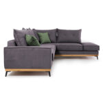 Corner sofa Luxury II left corner fabric dark grey-dark green 290x235x95cm - Слика 3