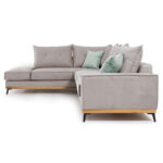 Corner sofa Luxury II right corner fabric elephant-ciel 290x235x95cm - Image 3