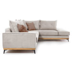 Corner sofa Luxury II left corner fabric  cream-mocha 290x235x95cm - Image 3