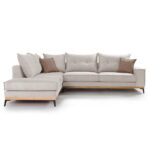 Corner sofa Luxury II right corner fabric  creamt-mocha 290x235x95cm - Слика 2