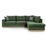Corner sofa Boston left corner fabric dark green-dark grey 280x225x90cm - Слика 2