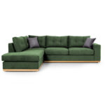 Corner sofa Boston right corner fabric dark green-dark grey 280x225x90cm - Image 2