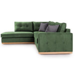 Corner sofa Boston right corner fabric dark green-dark grey 280x225x90cm - Image 3