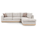 Corner sofa Boston left corner fabric cream-mocha 280x225x90cm - Image 2