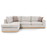 Corner sofa Boston right corner fabric cream-mocha 280x225x90cm - Image 2