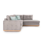 Corner sofa Boston left corner fabric elephant-ciel 280x225x90cm - Image 3