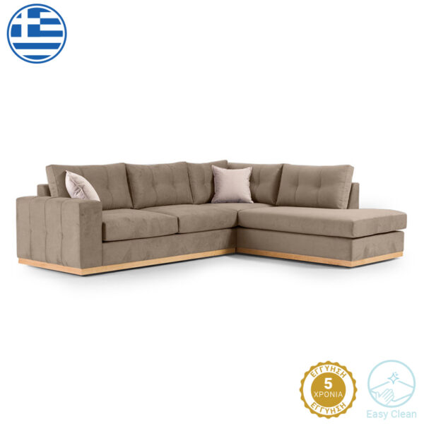 Аголна софа Бостон лев агол ткаенина мока-крем 280x225x90 см