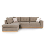 Corner sofa Boston right corner fabric mocha-cream 280x225x90cm - Image 2