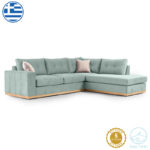 Corner sofa Boston left corner fabric ciel-cream 280x225x90cm