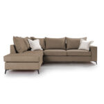 Corner sofa Boston right corner fabric mocha-cream 290x235x95cm - Image 2