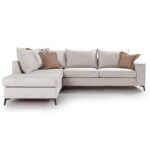 Corner sofa Boston right corner fabric cream-mocha 290x235x95cm - Image 2
