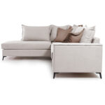 Corner sofa Boston right corner fabric cream-mocha 290x235x95cm - Image 3