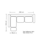 Corner sofa Boston right corner fabric cream-mocha 290x235x95cm - Image 4