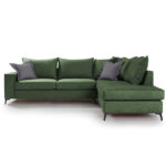 Corner sofa Boston left corner fabric dark green-dark grey 290x235x95cm - Image 2