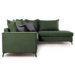 Corner sofa Boston left corner fabric dark green-dark grey 290x235x95cm - Image 3