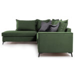 Corner sofa Boston right corner fabric dark green-dark grey 290x235x95cm - Image 3