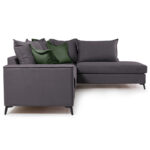 Corner sofa  Romantic left corner fabric dark grey-dark green 290x235x95cm - Image 3