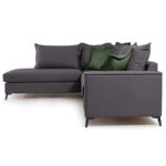 Corner sofa Boston right corner fabric dark grey-dark green 290x235x95cm - Слика 4