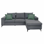 Corner sofa Fabulous reversible charcoal-cypress fabric 240x165x95cm - Слика 3