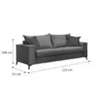 Verona living room set 2 pcs 2-3 seater cream mak01 - cushions mocha mak03 - Слика 4
