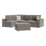 Reversible polymorphic sofa London grey fabric-light grey cushions 296x246x95cm - Image 3
